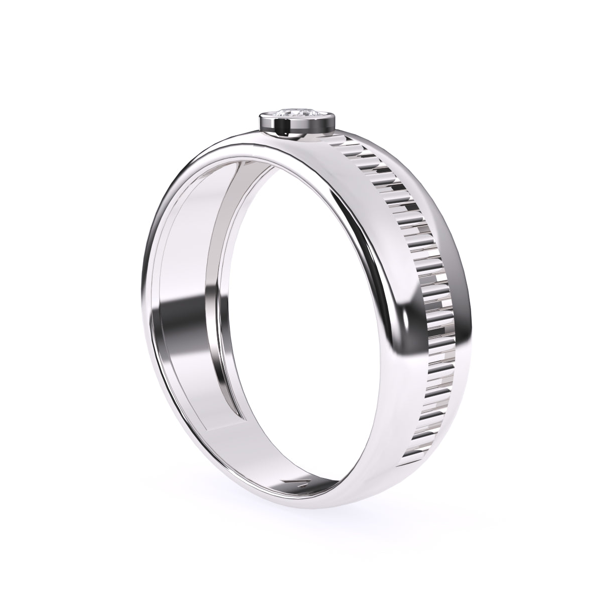 Latest Bezel Round Diamond Ring For Men
